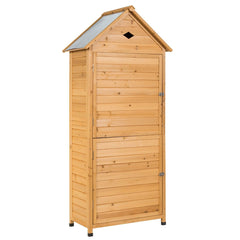 Abri de Jardin Extérieur à 5 Etagères Cabane Verrouillable en Bois de Sapin Toit en Tôle Galvanisée -