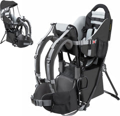 besrey Porte-bébé de randonnée, Sac à dos pour enfant, à usage en extérieur, Pliable - Noir