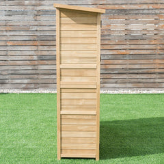 Abri de Jardin en Bois Cabane de Jardin Extérieur Double Portes avec Loquet Toit Incliné en Asphalte Cabanon Jardin Extérieur 140 x 50 x 162 cm Naturel -