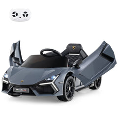 Voiture Electrique 12V pour Enfants Sous Licence Revuelto Télécommande Portes Hydrauliques pour 37-95 Mois Gris/Orange -