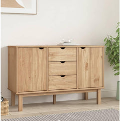 vidaXL Buffet Armoire Latérale Armoire de Rangement Organisateur de Maison Meuble de Salle de Séjour Intérieur 113,5x43x73 cm Bois Massif de Pin