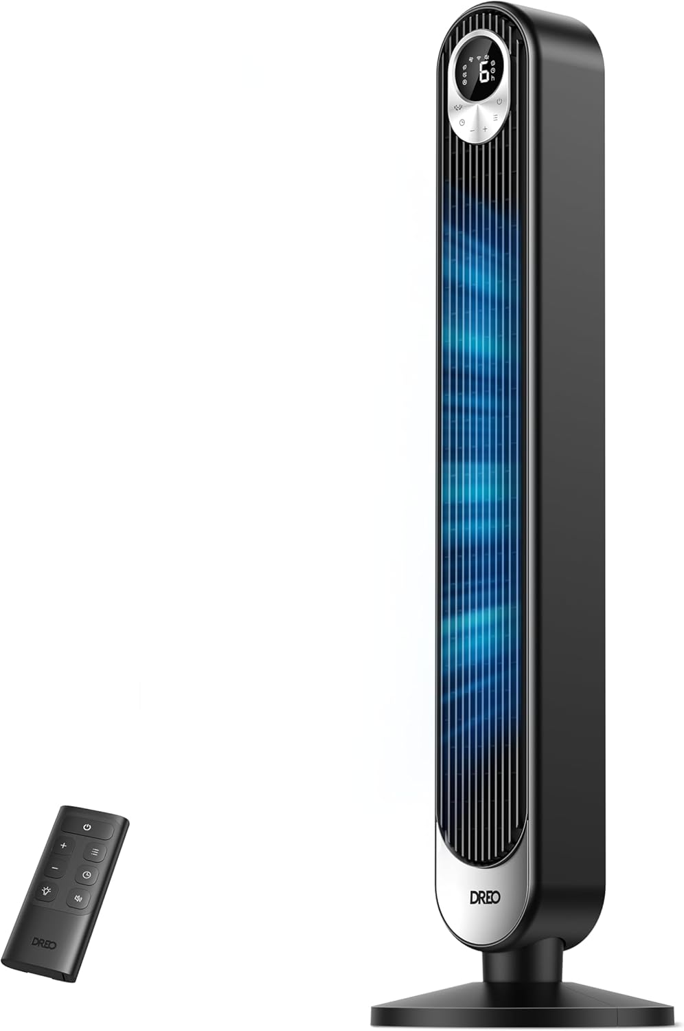Dreo Ventilateur Colonne Silencieux, Puissant Vitesse 7,92 m/s, Ventilateurs Tour de 106cm avec Télécommande, 6 Vitesses, 4 Modes, Minuterie 12H, Oscillant à 90° pour Grande Chambre