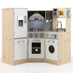 Cuisine Enfants en Bois XXL Angle 105 x 49 x 85 cm ( L x l x H ) Cuisine Complet avec Four Lave Linge 3 An+ -