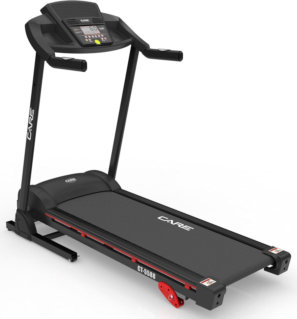 Care Fitness - Tapis de Course Connecté CT-5588-2 - Tapis de Marche Électrique Inclinable et Pliable - Jusqu'à 16km/h - 3 Niveaux d'Inclinaison - 12 Programmes - Kinomap