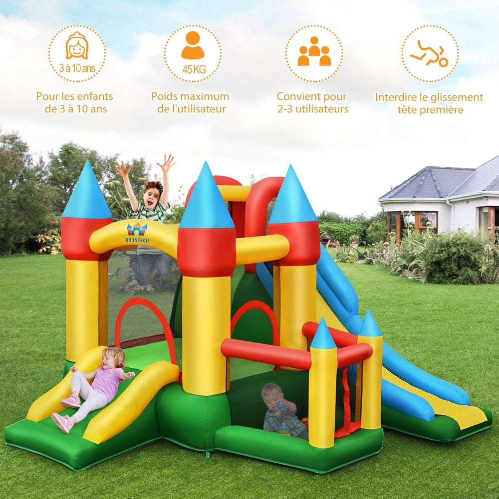 Ch芒teau Gonflable avec Souffleur pour Enfants de 3 10 Ans avec Plusieurs Types de Jeu Diffrents 330 x 300 x 210 cm -