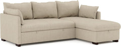 BUDWING Orlando Canapé Convertible d'angle Lit Chaise Longue Coffre Réversible Droite et Gauche Beige