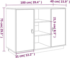vidaXL Buffet, Armoire Latérale avec Compartiment, Placard avec Porte, Meuble de Rangement Salon Salle de Séjour, Moderne, Marron Bois Massif de Pin