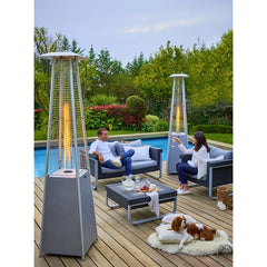 Chauffage extérieur gaz - Pyramide - Noir - 13 kW - Housse de protection Favex -