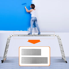 chelle Polyvalente 5 en 1 avec 2 Montants 4 Plis 15 Echelons Pliable et Multifonction Capacit 150kg en Aluminium -