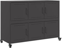 vidaXL Buffet, Armoire avec Porte, Placard avec Rangement, Organisateur de Salle de Séjour Salon Maison Intérieur, Noir 100,5x39x72 cm Acier