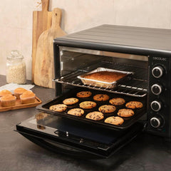 Cecotec Four Convection de Table de 60 Litres Bake&Toast 6090 Black Gyro, 2200 W, Lumière Intérieure, 12 Fonctions, Température Jusqu’à 230º, Porte à Double Verre, Inclut Tournebroche