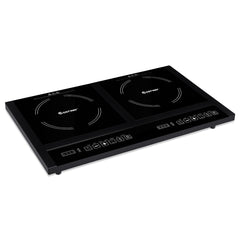 Double Plaque de Cuisson Electrique en Vitrocramique 1800W+1800W 2 Zones 8 Niveaux de Temprature/Puissance Variables Noir -