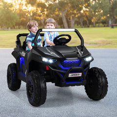 Voiture lectrique Enfant 12 V Tlcommande pour 3-8 Ans 2 Vitesses Ressort de Suspension Charge 59KG 118x74x71CM Noir/Rose/Rouge -
