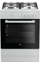 FSG62000DW -FSG62000DW-Cuisine et Four Intgr au Gaz,Plaque de cuisson avec 4 Cuisinires - Blanc,60 x 60 x H 85 cm,2900 W,64 litres,acier inoxydable -