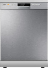 COMFEE' CDWPF1201PS Lave-vaisselle Pose Libre, 60 cm, 12 couverts, départ différé, fonction demi-charge, paniers flexibles - Acier Inoxydable, 49 dB, Commande Bouton