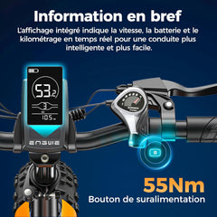 ENGWE Vélo Électrique Pliable, Batterie 48V 13Ah Amovible, Autonomie de 50-120 km,20'' ×4.0'' Fat Tire 7-Speed E-Bike for Any Terrain