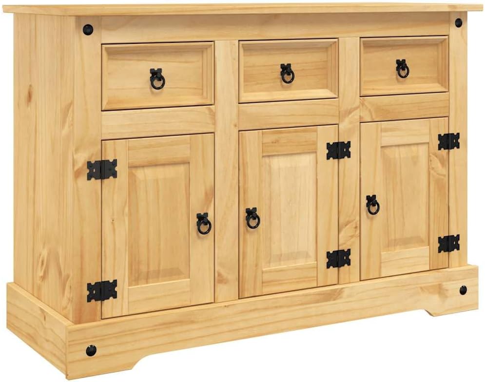 vidaXL Buffet Corona Marron 112x44x78 cm Bois Massif pin Mexicain, Meuble de Rangement, Meuble de Rangement de Cuisine, Meuble de Rangement de Salon