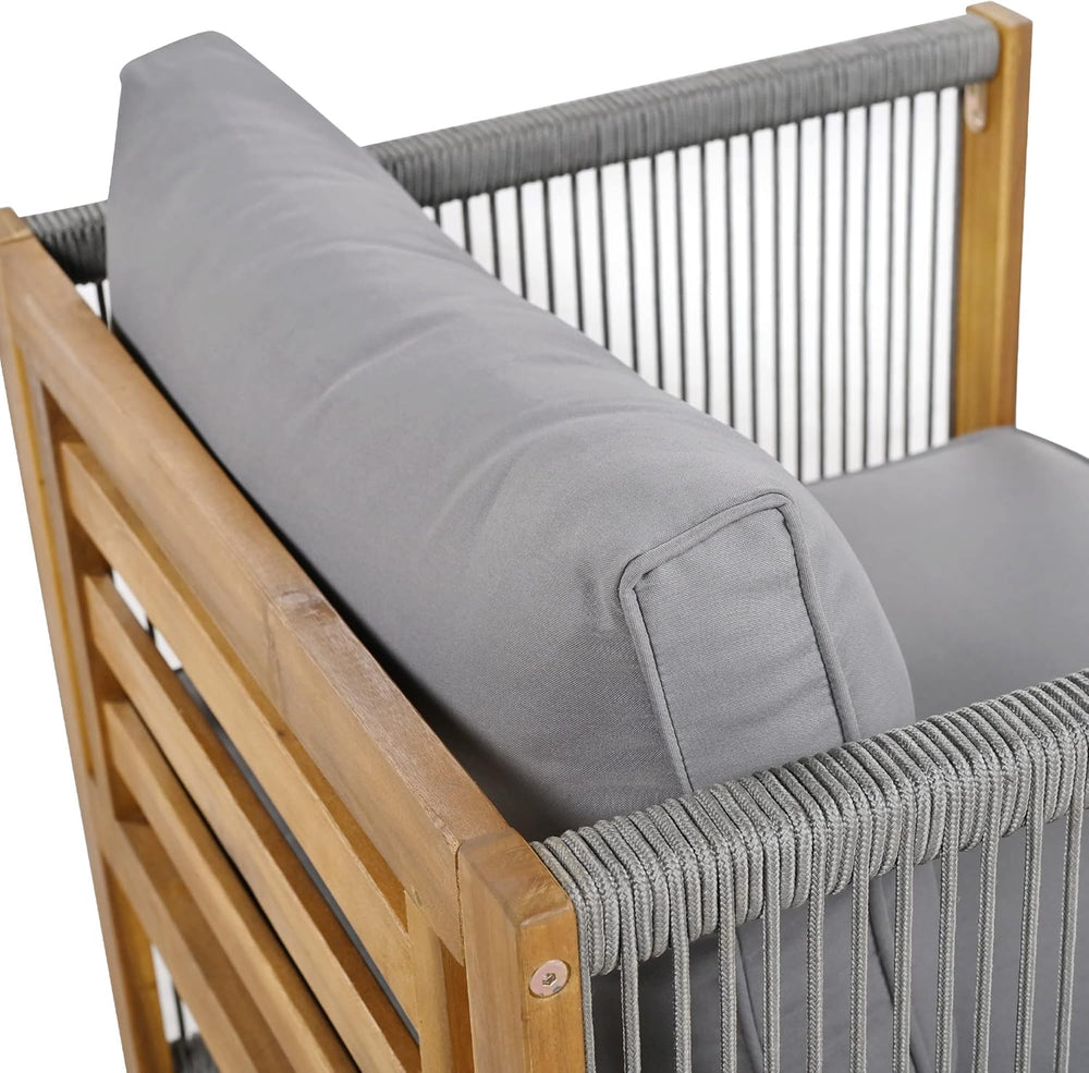 Salon de Jardin,Salon de Jardin 4 Personnes,avec canapé,Table Basse et Coussins,Housse en Tissu déhoussable et Lavable,Noir (Coussins d'assise Inclus)