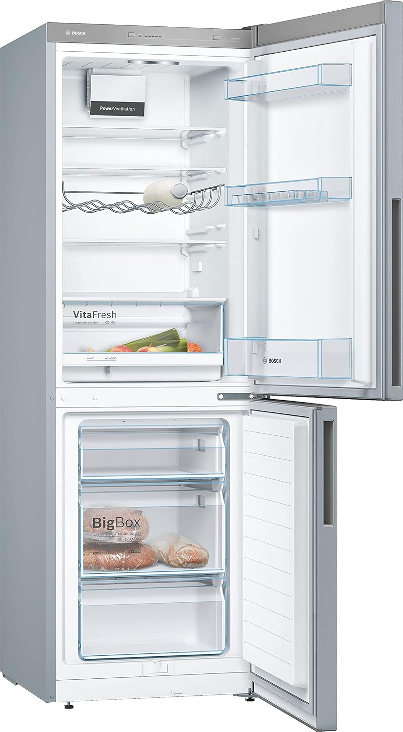 Bosch KGV33VLEAS - Réfrigérateur combiné pose libre - Série 4 - 288L - Froid brassé - L 60cm x H 176cm - Inox