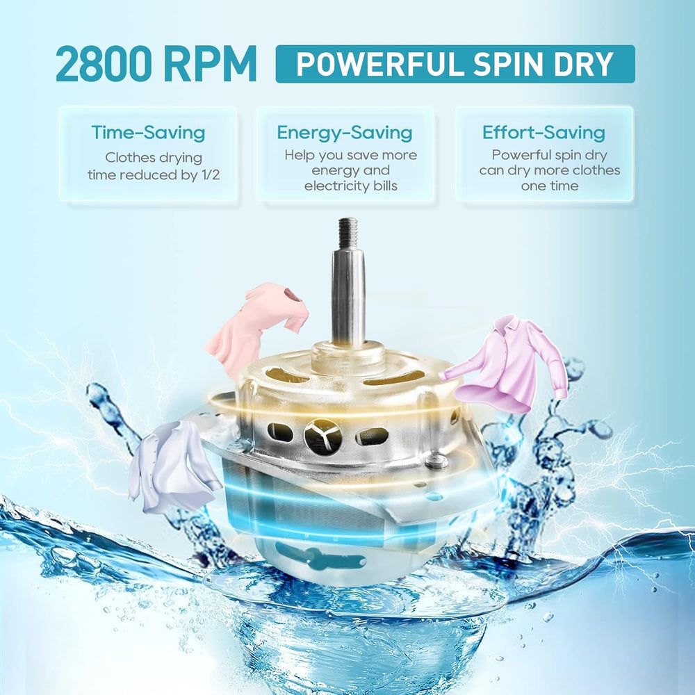Umelome Essoreuse grande capacité 6 kg Séchoir rotatif 2800 tr/min Spin Dryer énergétique et économie d'énergie Blanc