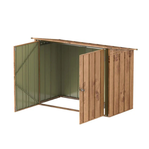 Abri vlos en mtal 1,74m imitation bois avec kit ancrage -
