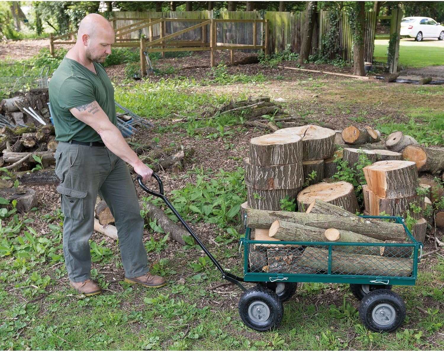 Draper Chariot de Jardin en Acier grillag Vert,200kg