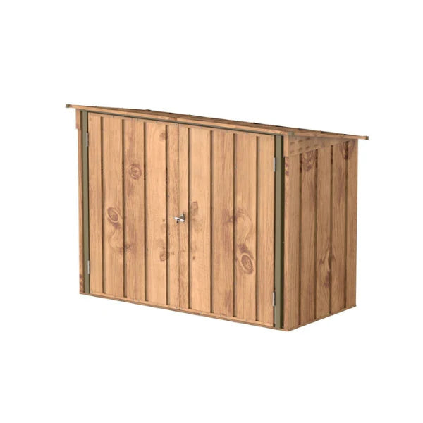 Abri vlos en mtal 1,74m imitation bois avec kit ancrage -