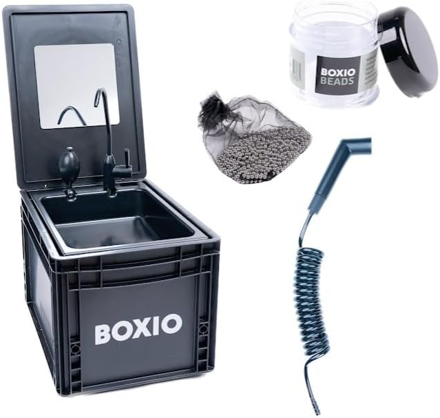 - Wash: Lavabo Mobile avec Pompe à Main - vier Camping Car,Van,Camping,Jardin | vier avec Bac,Robinet en Plastique,Noir -