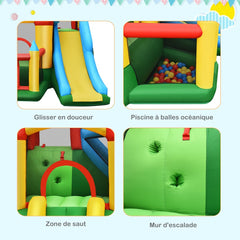 Ch芒teau Gonflable avec Souffleur pour Enfants de 3  10 Ans avec Plusieurs Types de Jeu Diffrents 330 x 300 x 210 cm -