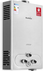 20LPM Chauffe-eau Gaz, 40KW Chauffe-eau Instantané GPL avec Pression d'Eau Requise Très Faible de 0,1 Bar pour la Douche et à la Demande, Fonctionne au Butane et Propane