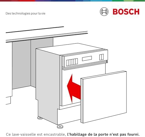 Bosch SMI4HCB19E, Série 4, Lave-vaisselle encastrable, 60cm, 14 couverts, Silence Plus 42 dB, Bandeau noir