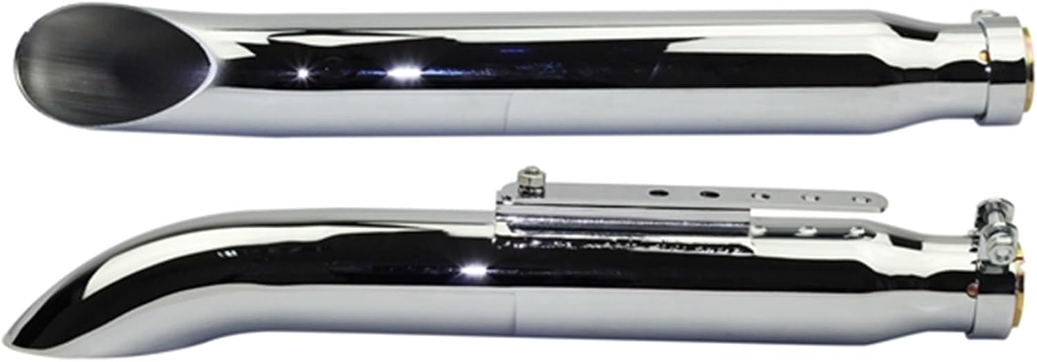 ZIAYI 1 Paire Tuyau De Silencieux D'échappement De Moto pour Harley pour Suzuki VL 125 800 1500 Intruder Bobber Chrome Conique Tourner Silencieux De Fer (Color : Chrome)