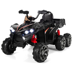 12V Quad Electrique Enfants avec Lumières LED et Musique Véhicule Electrique Enfants avec Démarrage Lent Charge 30kg 129 x 69 x 72 cm Noir/Rouge -