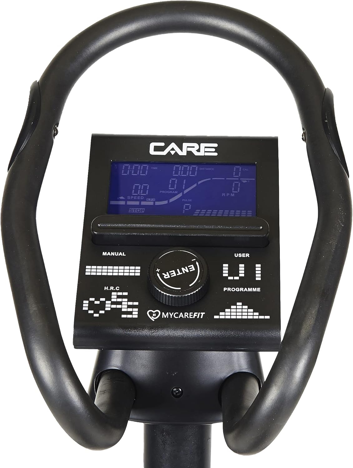 Care Fitness - Vélo Elliptique Motorisé CE-685-24 Niveaux de Difficulté - 24 Programmes - Compteur Écran LCD - Port USB - Porte Tablette - Compatible Application Kinomap