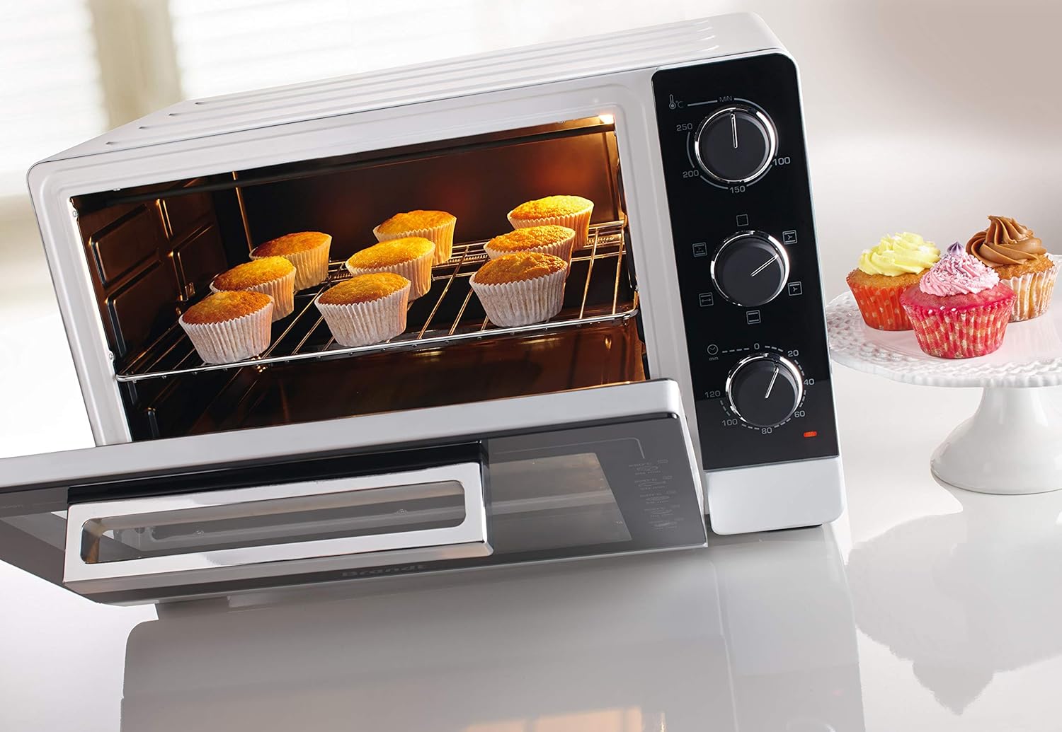 BRANDT - FC405MW - Mini four posable et compact 2100 W – Capacité 40L - Multifonction avec 5 modes de cuisson - Cuisson homogène - Double vitrage – Blanc