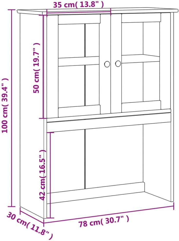 vidaXL Dessus de Commode Vigo Blanc 78x30x100 cm Bois Massif de pin, étagère supérieure de Commode, Dessus de Commode de Cuisine, Rangement de Cuisine