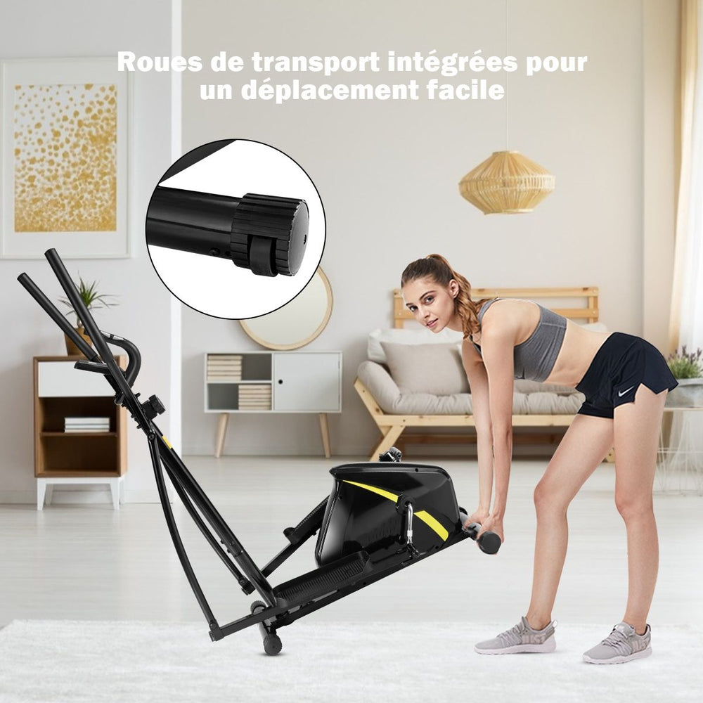 Vlo Elliptique avec 8 Niveaux de Rsistance-Masse d'Inertie 2 kg Pouls  la Main Affichage LCD -