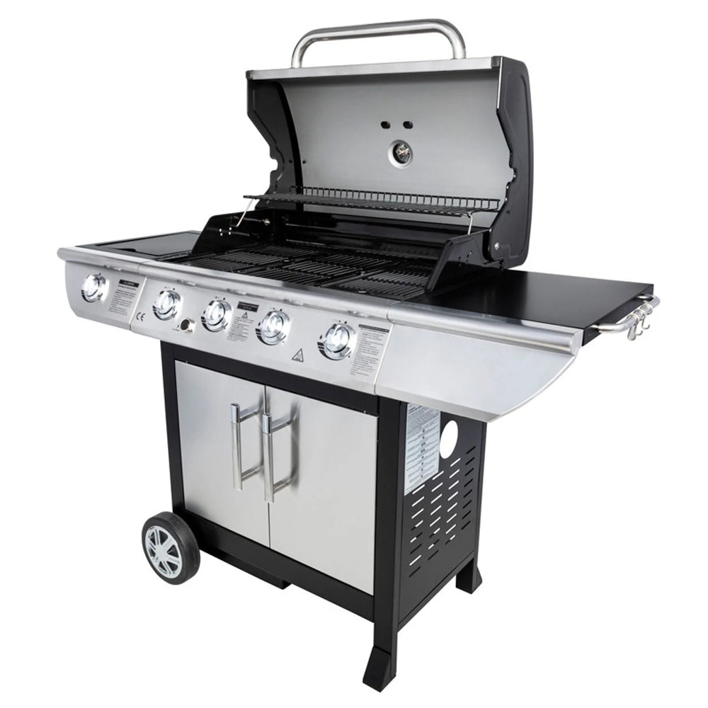 Barbecue au gaz BRISBANE - 4 brûleurs 14kW + réchaud Somagic -