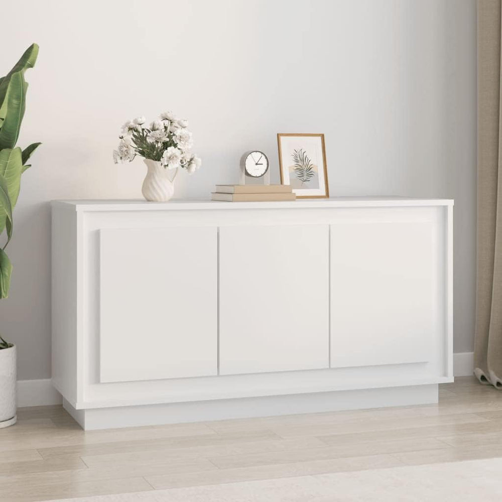 vidaXL Buffet, Armoire Latérale avec 6 Compartiments, Placard avec Porte, Meuble de Rangement Salle de Séjour, Moderne, Blanc Bois d'Ingénierie