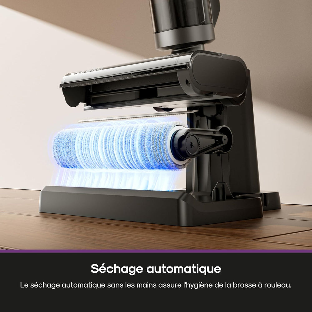 Eureka Rapidwash NEW430 Aspirateur Laveur sans Fil, 15000Pa, 0.8L/0.45L Double Réservoir pour Sols Durs et Poils d'Animaux, avec Navigation Vocale, Auto Nettoyage et Séchage
