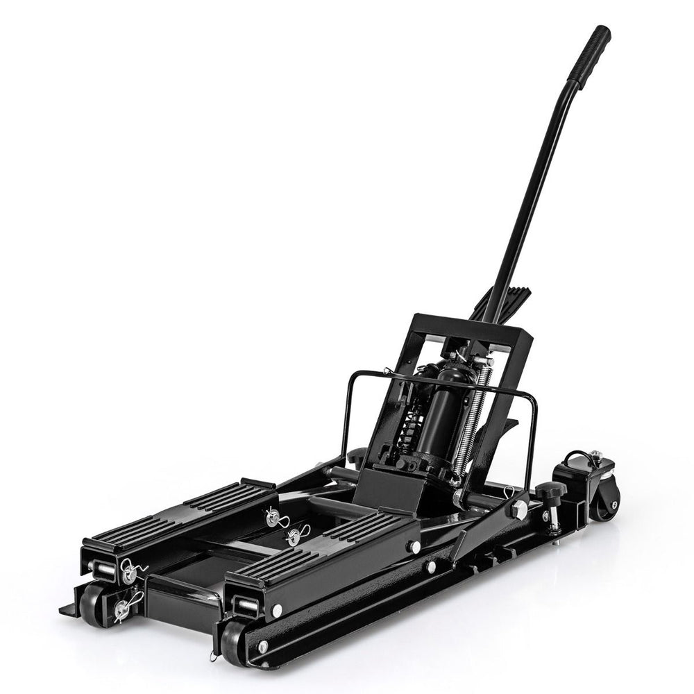 Cric Hydraulique pour Moto Capacité de 680 kg Table Élévatrice Moto Plateforme Réglable en Hauteur sur 3 Niveaux Rouge/Noir -