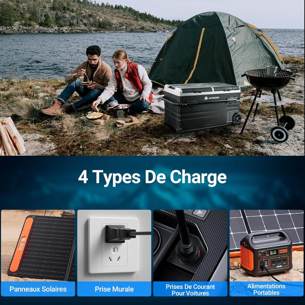 115L Glaciere Electrique Double Zone,Glaciere a Compression WiFi APP,12 V/24 V et 100-240 V Frigo Camping,-20 鈩 20 鈩pour Voiture,Camion,Bateau,Camping,Car,Caravanes,Voyageant,Maison