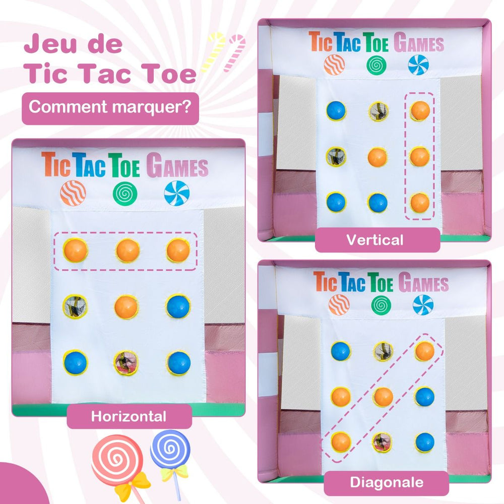 9 en 1 Château Gonflable en Forme Bonbons avec Toboggan Maison de Saut Gonflable avec Pistolet à Eau Charge 90kg pour 2 Enfants de 3-10 Ans -