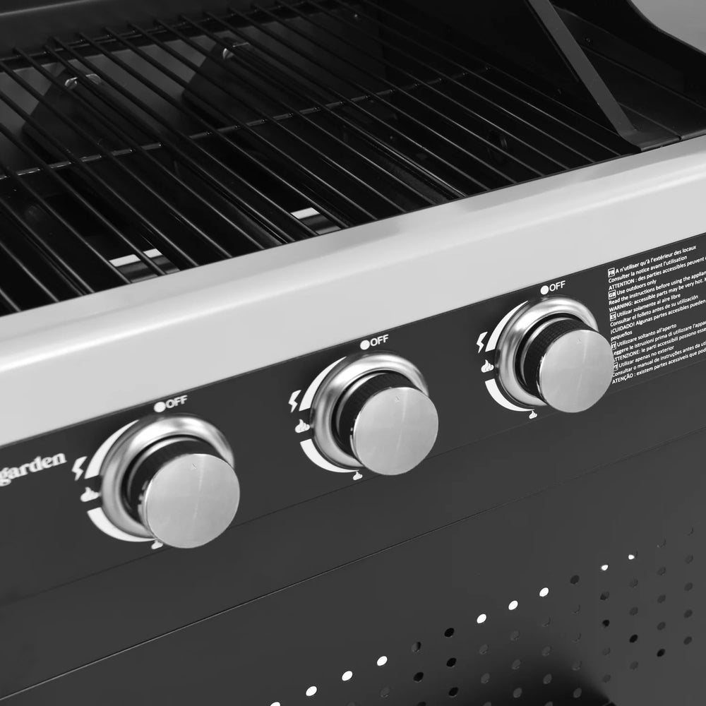 Barbecue duo au gaz VESUVIO - 3 brûleurs + plancha 3 brûleurs -
