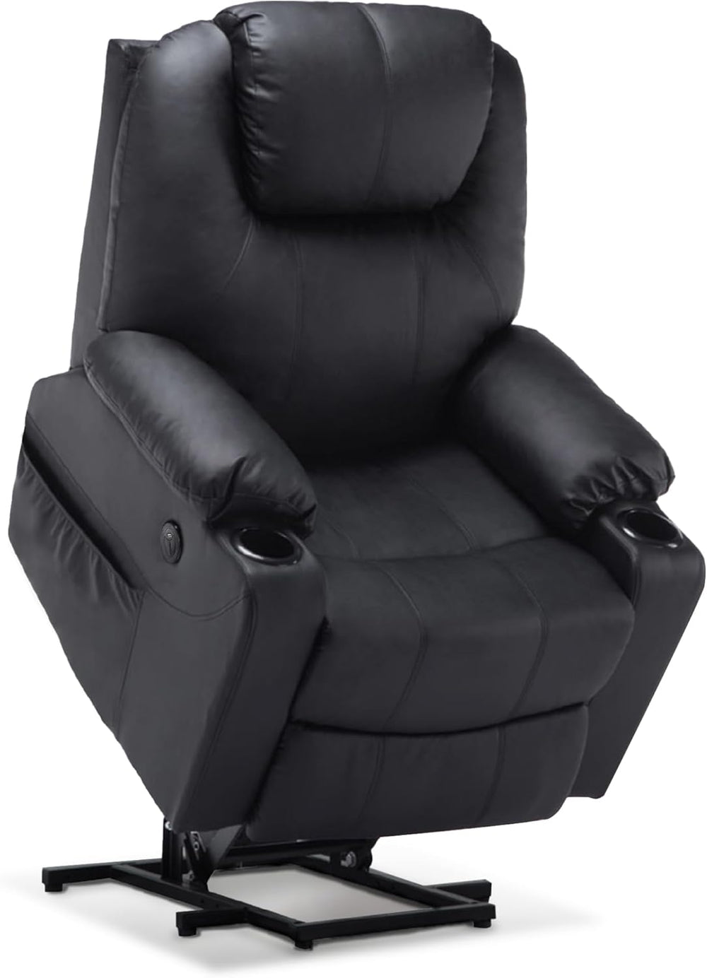 Aide à l'arrimage électrique MCombo, Fauteuil TV, Fauteuil Relaxant, Massage, Chauffage, Connexion USB réglable électriquement, Simili cuir, Noir