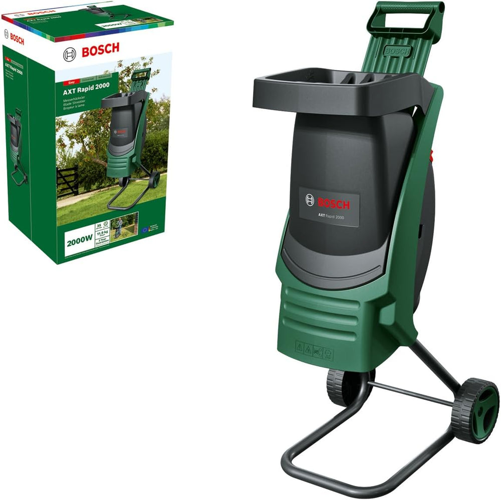 Bosch AXT Rapid 2000 Broyeur de végétaux (pour un broyage puissant des débris de jardin ; moteur puissant de 2000 W)