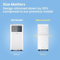 COMFEE' Climatiseur Mobile 9000 BTU/h 2,6kW, Contrôle APP, 3 Modes, 3 Vitesses de ventilation, Dimensions compactes, Pour pièces de 33㎡, Breezy Cool 2.6, Fonctionne avec Alexa
