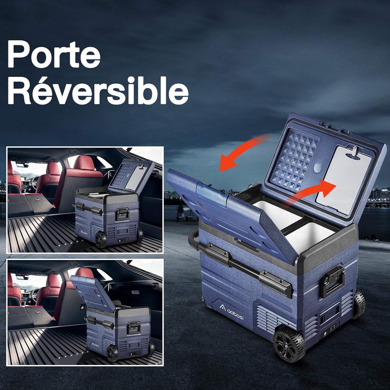 115L Glaciere Electrique Double Zone,Glaciere a Compression WiFi APP,12 V/24 V et 100-240 V Frigo Camping,-20 à 20 pour Voiture,Camion,Bateau,Camping,Car,Caravanes,Voyageant,Maison