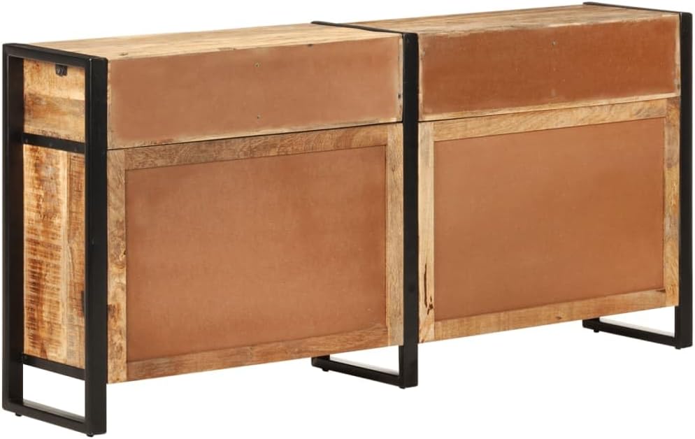 vidaXL Buffet Meuble de Rangement Armoire de Rangement avec 4 Tiroirs et 2 Compartiments Maison Intérieur 172x35x80 cm Bois de Manguier Massif