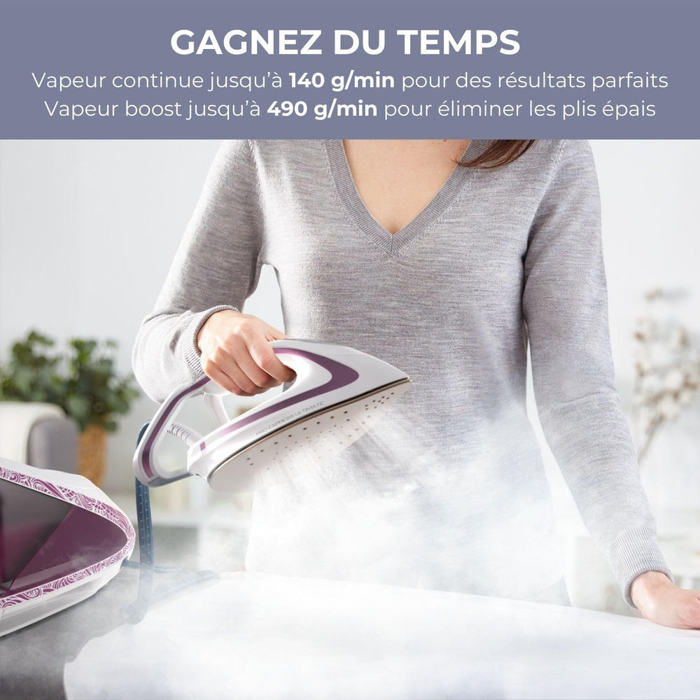 Calor Pro Express Ultimate Centrale Vapeur, Haute Pression, 7.3 bars, Fonction Pressing 490 g/min, Collecteur de calcaire, Fabrique en France GV9560C0